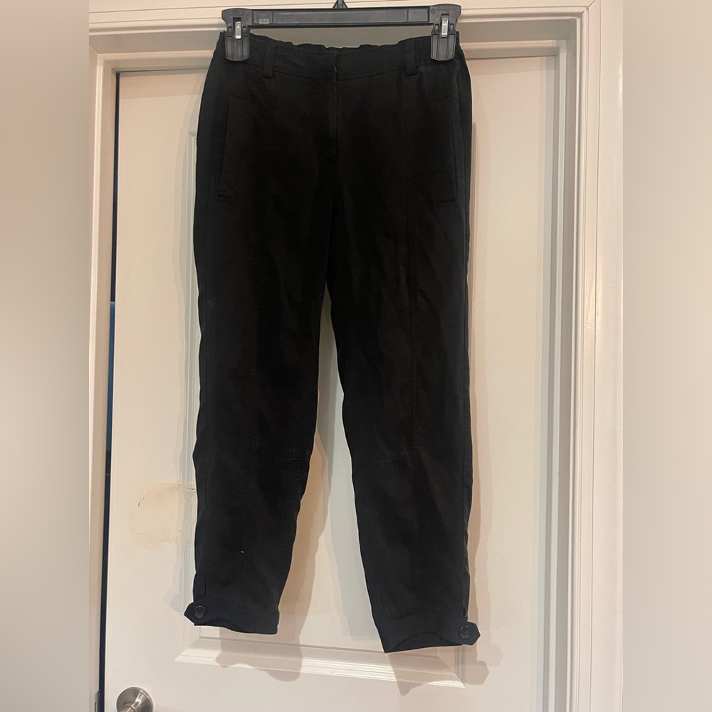 Eileen Fisher Women's Black Cargo Pants 100% Tencel